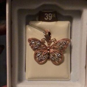 Butterfly Charm Rose gold NWT